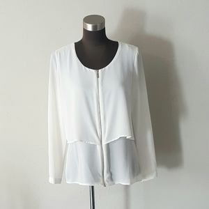 NY Collection Tiered Blouse XS
